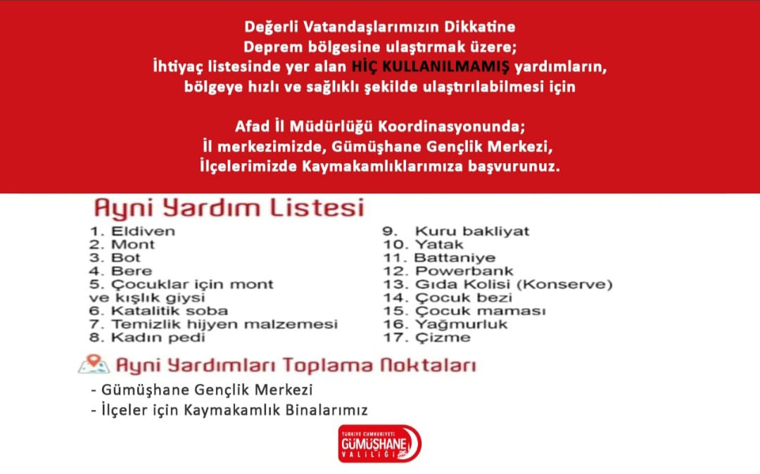 DEPREM YARDIM KAMPANYASI